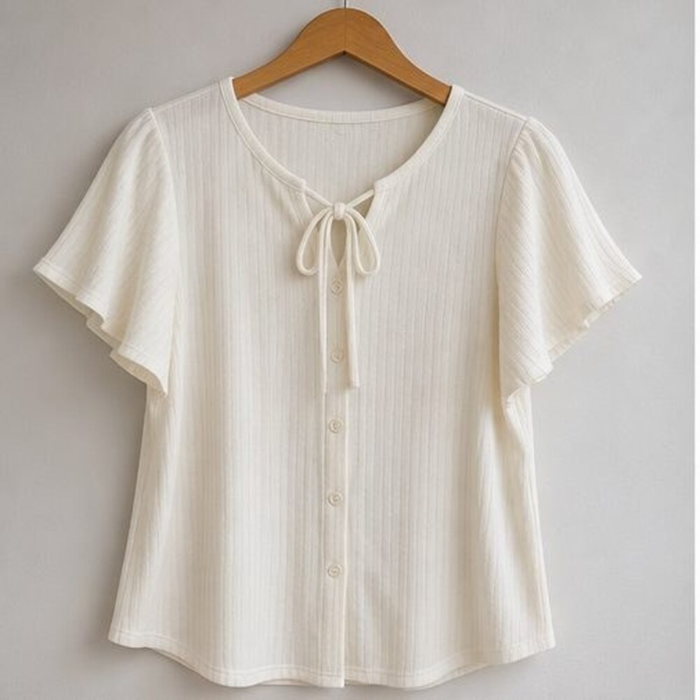 Ivory V Neck Top